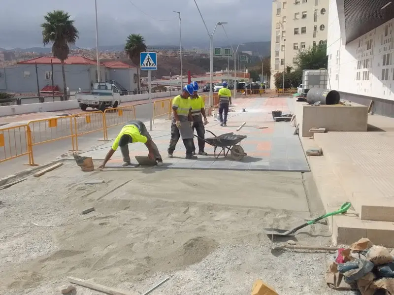 Un grupo de operarios se afana en la tarea / Cedida