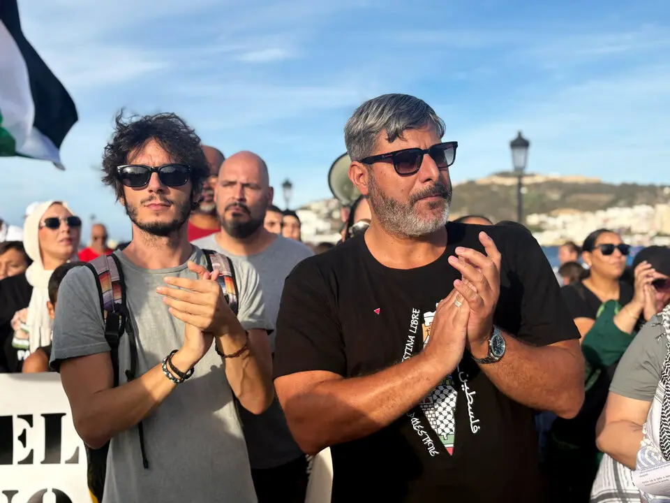 Mohamed Mustafa en una de las manifestaciones por Palestina convocadas en Ceuta / Archivo