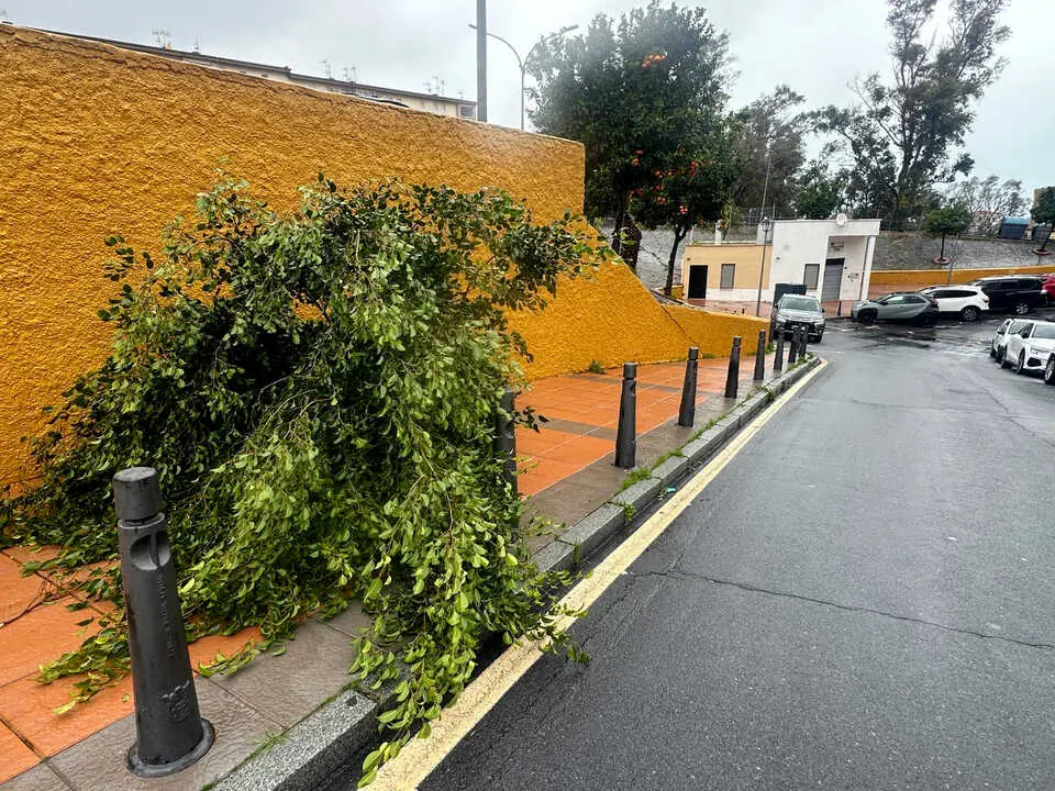 Efectos del fuerte temporal en Ceuta. Foto: Mohamed Ettouileb