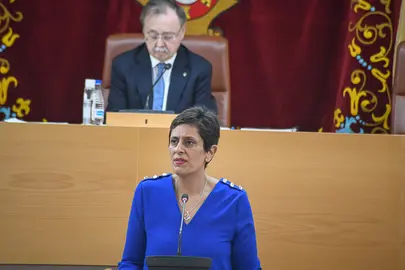  Chandiramani defendiendo las cuentas p&uacute;blcas para 2023 en el atril este mi&eacute;rcoles. 