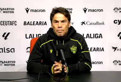 Rubi, en la sala de prensa del Alfonso Murube 