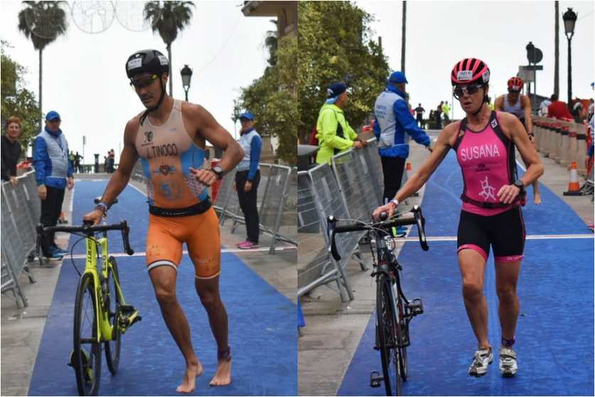 Javier Tinoco y Susana Román, ganadores del Triatlón Popular celebrado en nuestra ciudad / Rafa Báez