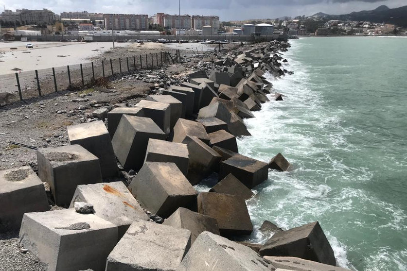 Zona sobre la que se actuará tras los daños del temporal de abril / Autoridad Portuaria de Ceuta