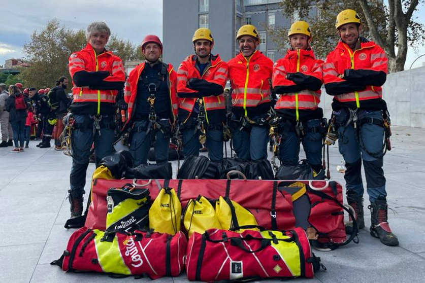 El equipo de rescate de los Bomberos de Ceuta en la competición desarrollada en Oporto