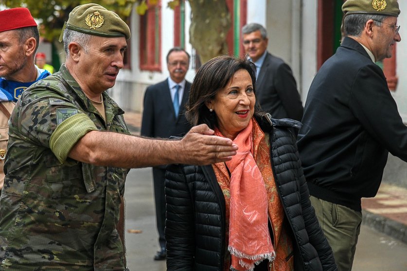 Margarita Robles, ministra de Defensa, el pasado jueves en Regulares