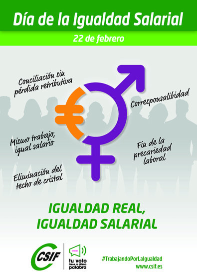 Cartel de CSIF con motivo del Día de la Igualdad Salarial