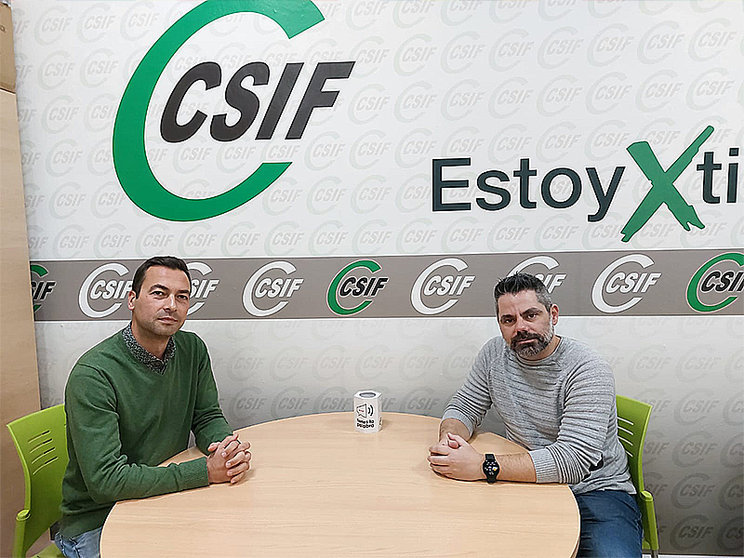 Iván Ramos y Ricardo Martínez en la sede de CSIF / África González