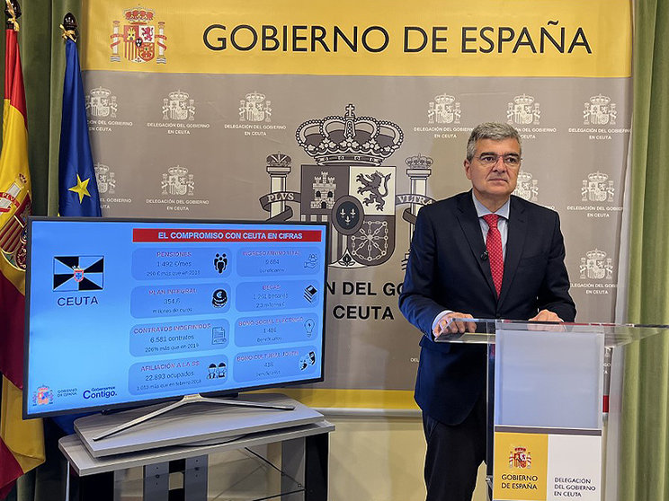El Delegado del Gobierno durante la presentación de las políticas del Gobierno de España