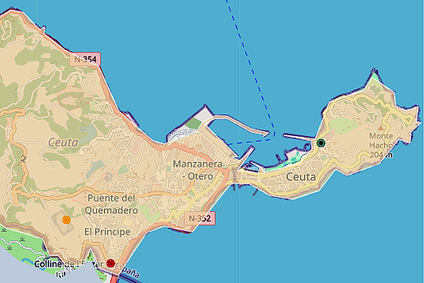 Mapa interactivo de infraestructuras del Ministerio del Interior, en Ceuta
