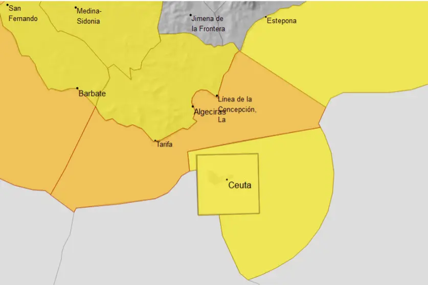 Mapa de vientos en el Estrecho/ AEMET