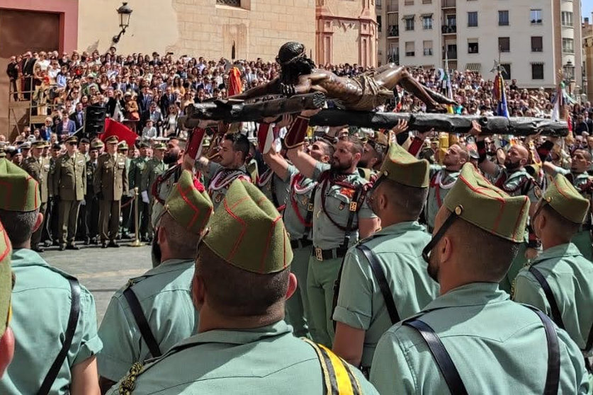 Momento cumbre de la actuación del Tercio en la entronización del Cristo de Mena/ Foto: Ministerio de Defensa