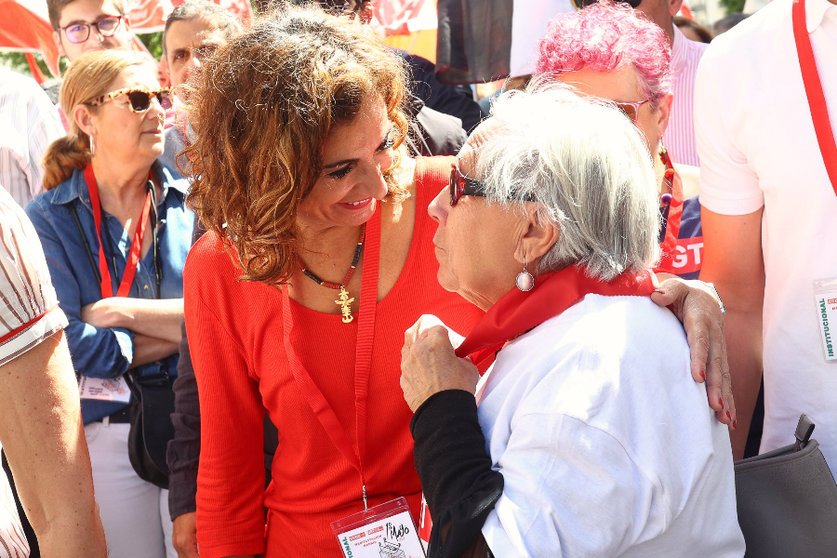 María Jesús Montero, este lunes en Madrid en la manifestación del 1 de mayo / PSOE