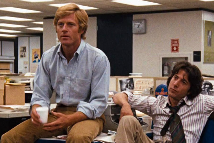 Robert Redford y Dustin Hoffman en "Todos los hombres del presidente"