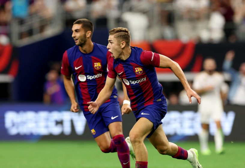 Ferm&iacute;n L&oacute;pez tras anotar un tanto ante el Real Madrid. Foto: FC Barcelona