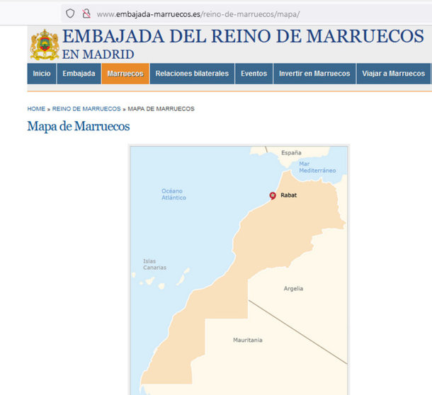 Mapa de la embajada marroquí en España