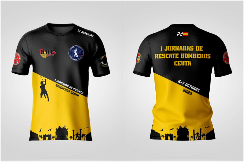 Las camisetas de las I Jornadas de Rescate de Bomberos Ceuta, ya a la venta / Bomberos Ceuta
