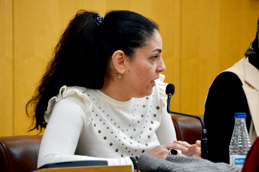Julia Ferreras, diputada de Ceuta Ya!, durante una intervenci&oacute;n plenaria / Archivo