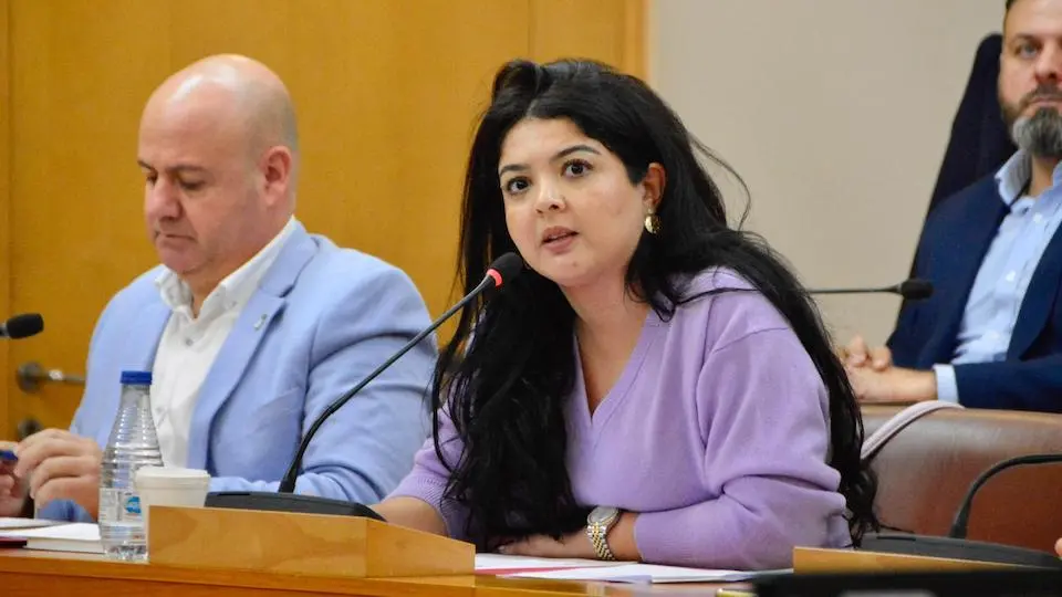  Hanan Ahmed durante su intervenci&oacute;n en el Pleno. /A. Castillo 