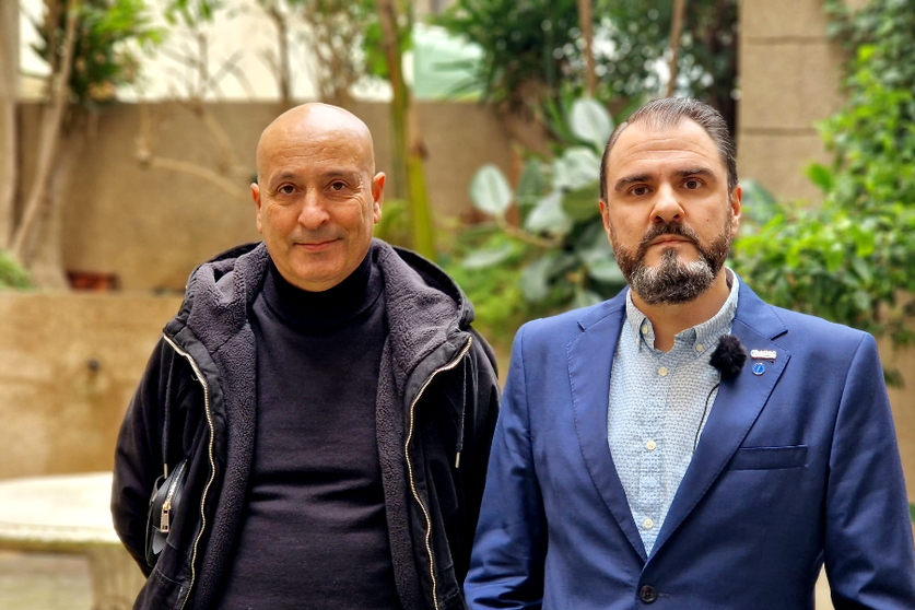 Rachid Sbihi, secretario general de la AUGC en Ceuta, junto a Germ&aacute;n G&oacute;mez, secretario de Organizaci&oacute;n de la entidad a nivel nacional _ Laura Ortiz