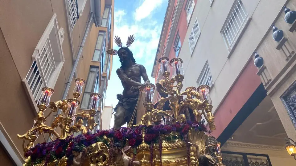 El Cristo de la Flagelaci&oacute;n en su salida procesional.