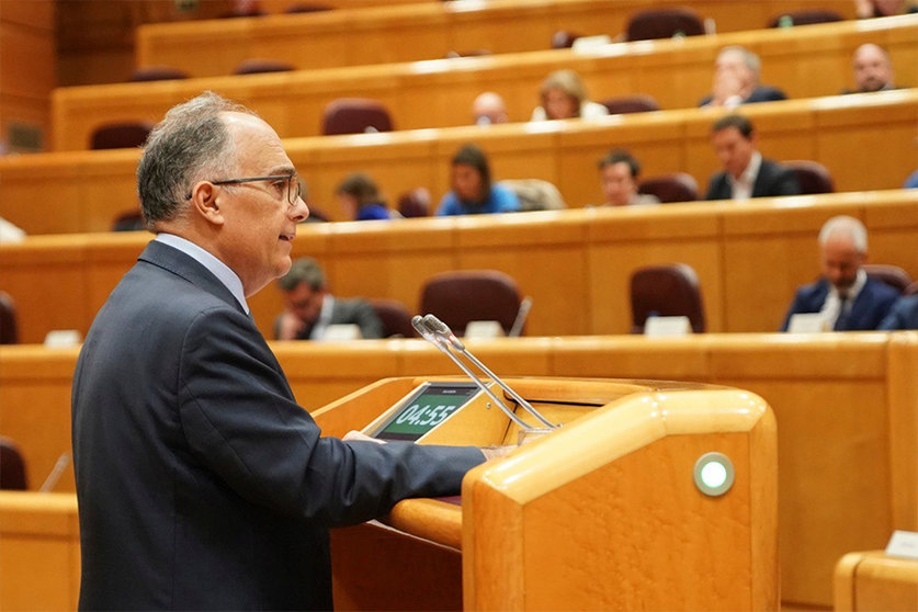 El Consejero de Presidencia, Alberto Gaitán, durante su comparecencia en el Senado