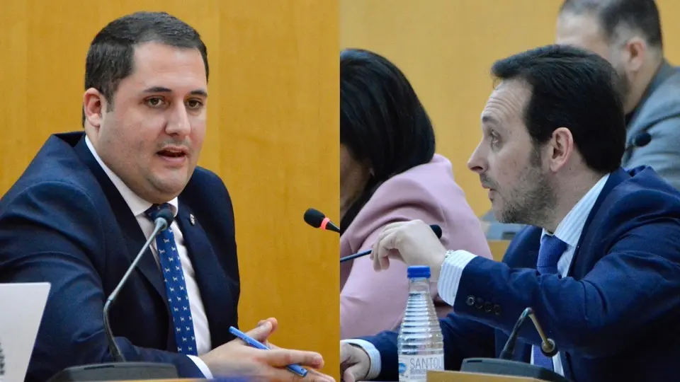  Alejandro Ram&iacute;rez y Juan Sergio Redondo, durante un debate plenario / A. Castillo 