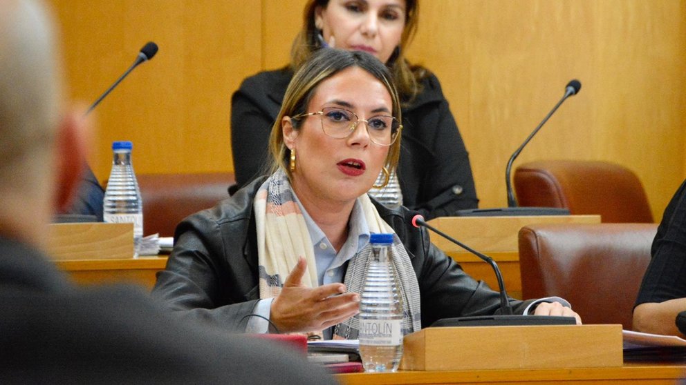  La consejera de Educación, Pilar Orozco, durante la sesión plenaria 