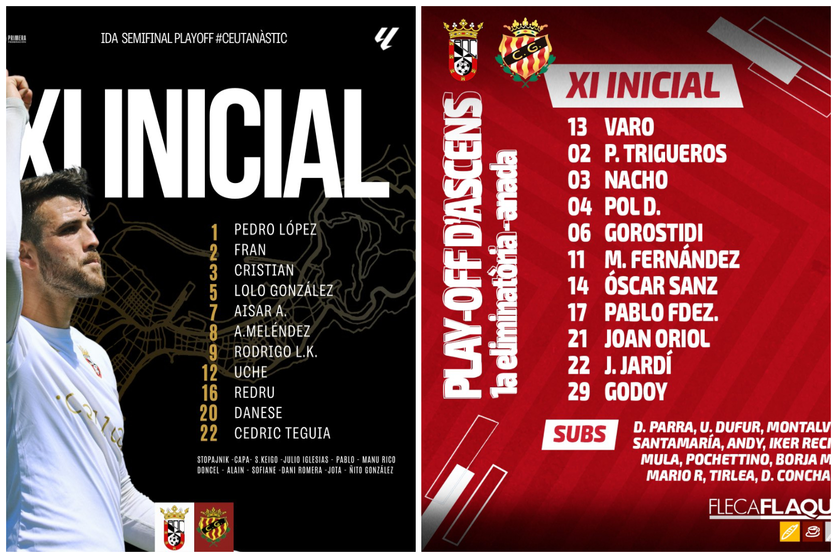 Alineaciones confirmadas_ as&iacute; salen la AD Ceuta FC y el N&aacute;stic de Tarragona al Murube 