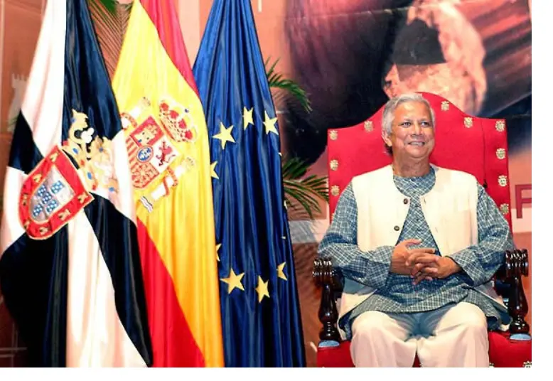 El nuevo primer ministro de Bangla Desh, Muhamad Yunus, en Ceuta
