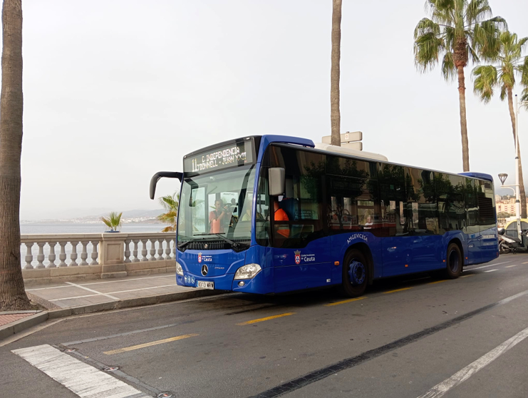 Autob&uacute;s realizando su recorrido en el centro de la ciudad / Archivo