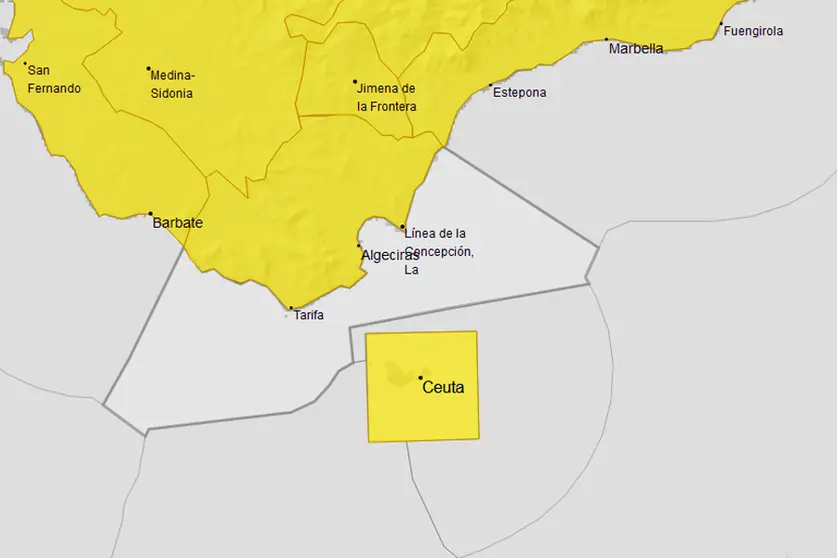 Ceuta en Alerta Amarilla por tormentas