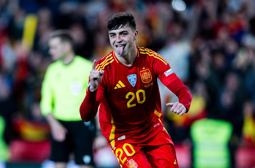 Pedri celebra el penalti que le dio el pase a Espa&ntilde;a ante Pa&iacute;ses Bajos. Foto: Se F&uacute;tbol