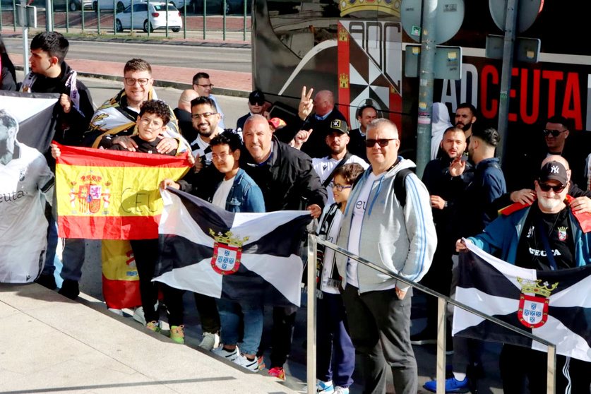 Aficionados de la AD Ceuta FC desplazados a Madrid. Foto: Abdeselam Mohamed