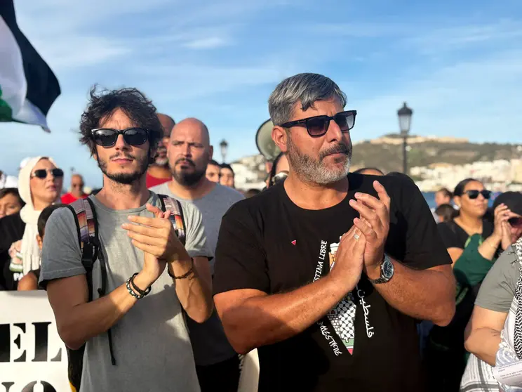 Mohamed Mustafa en una de las manifestaciones por Palestina convocadas en Ceuta / Archivo