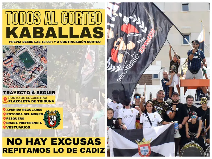 La afici&oacute;n de la AD Ceuta FC se moviliza 