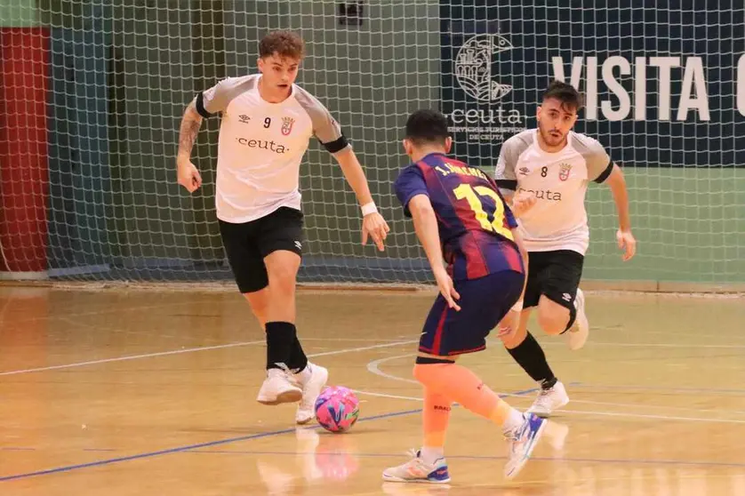 Encuentro de la UA Ceut&iacute; ante el filial del FC Barcelona esta temporada.