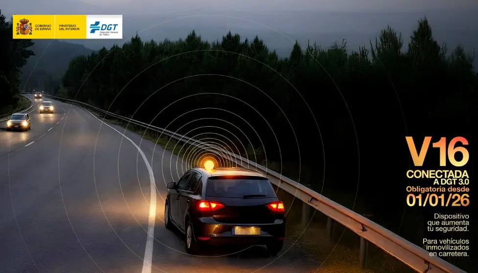 Baliza luminosa V‑16 conectada a DGT 3.0, obligatoria a partir del 1 de enero de 2026 / DGT