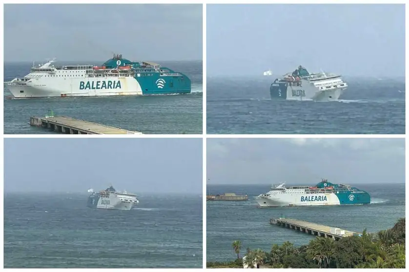 El temporal pone en jaque el transporte mar&iacute;timo: as&iacute; ha intentado Bale&agrave;ria entrar al Puerto