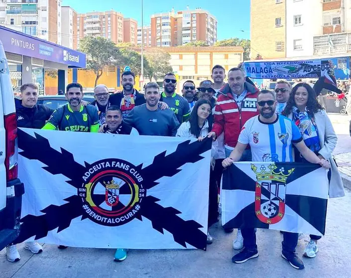 Afici&oacute;n del Ceuta en M&aacute;laga.
