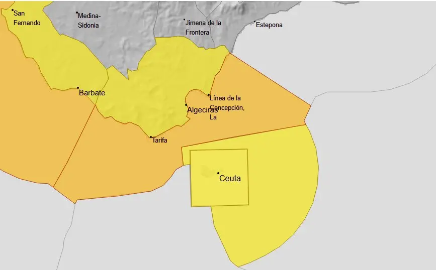 Alerta amarilla en Ceuta y naranja en el Estrecho / AEMET