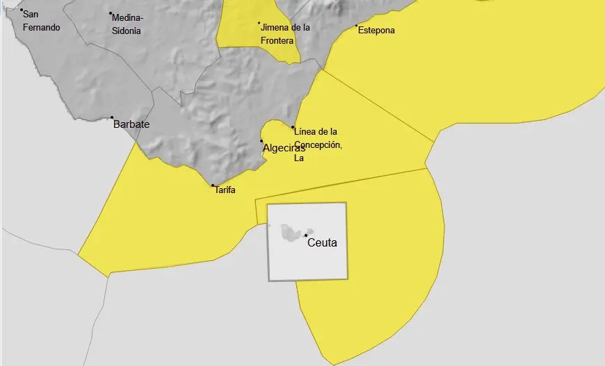 Ceuta y el entorno del Estrecho permanecen en alerta amarilla por fen&oacute;menos costeros / AEMET