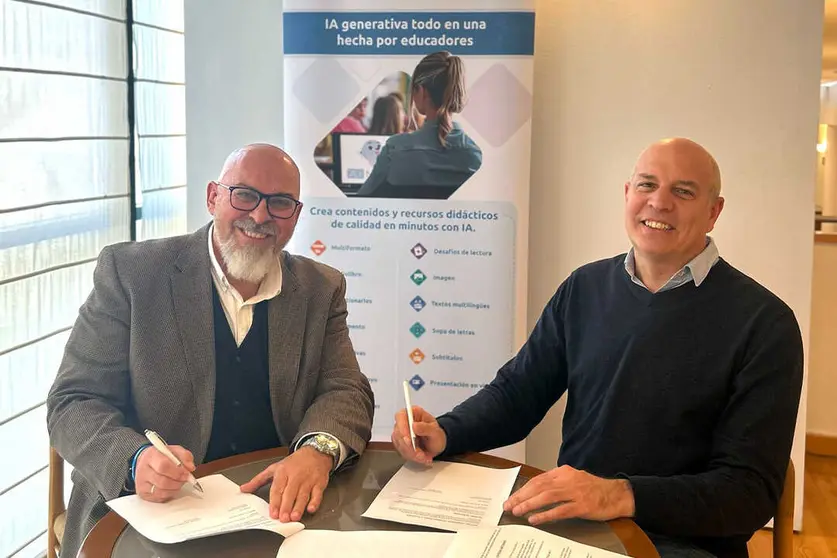 Firma del acuerdo entre la C&aacute;tedra en Inteligencia Artificial y Tecnolog&iacute;as Emergentes para el Bienestar (Ceuta&ndash;IATEB) y la empresa de tecnolog&iacute;a educativa Smile and Learn.