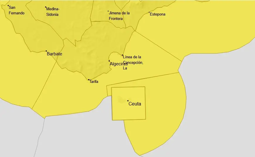 Ceuta se mantendr&aacute; en alerta amarilla hasta las seis de esta tarde / AEMET