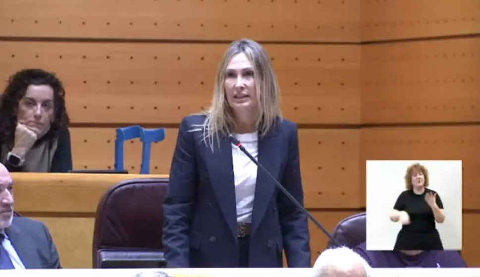 Cristina D&iacute;az durante su intervenci&oacute;n en la sesi&oacute;n de control al Gobierno celebrada en el Pleno del&nbsp;Senado de Espa&ntilde;a