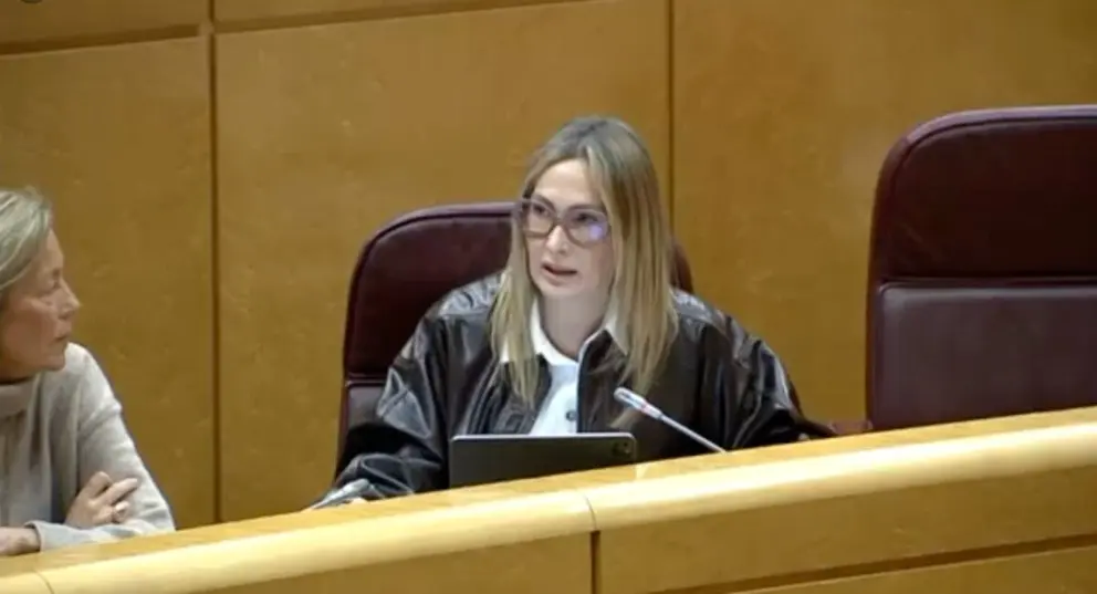 Cristina D&iacute;az, senadora de PP por Ceuta, durante su intervenci&oacute;n / PP