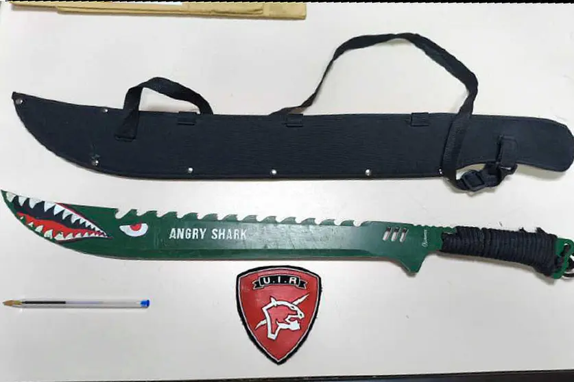 Machete intervenido por la Polic&iacute;a Local