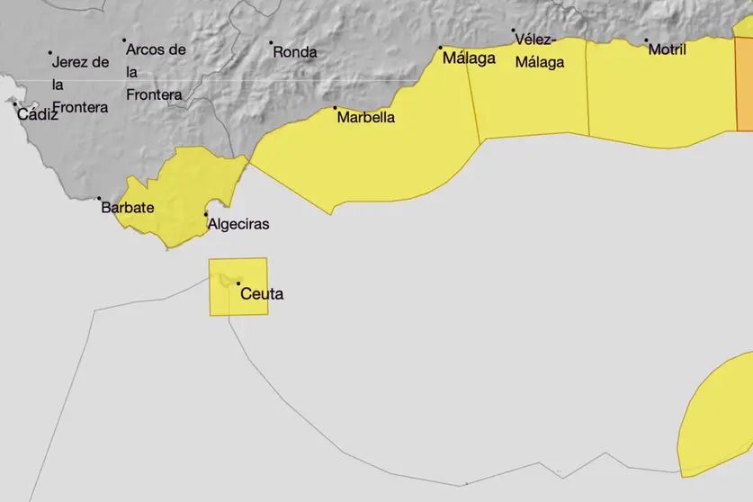 Ceuta, en alerta amarilla por la borrasca 'Regina': lluvias intensas, viento fuerte y posible barro / AEMET