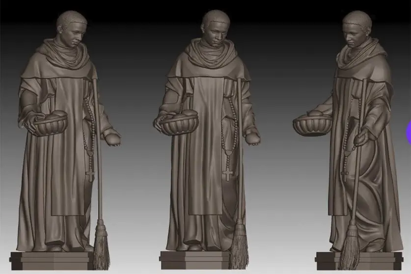 Dise&ntilde;o de la estatua de San Mart&iacute;n de Porres "Fray Escoba"