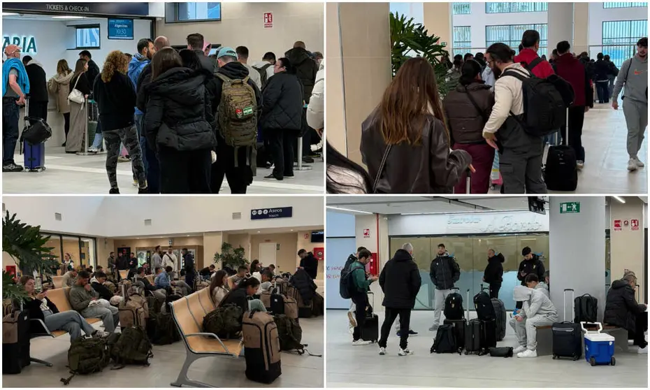 Colas y acumulaci&oacute;n de pasajeros en la Estaci&oacute;n Mar&iacute;tima en este viernes festivo