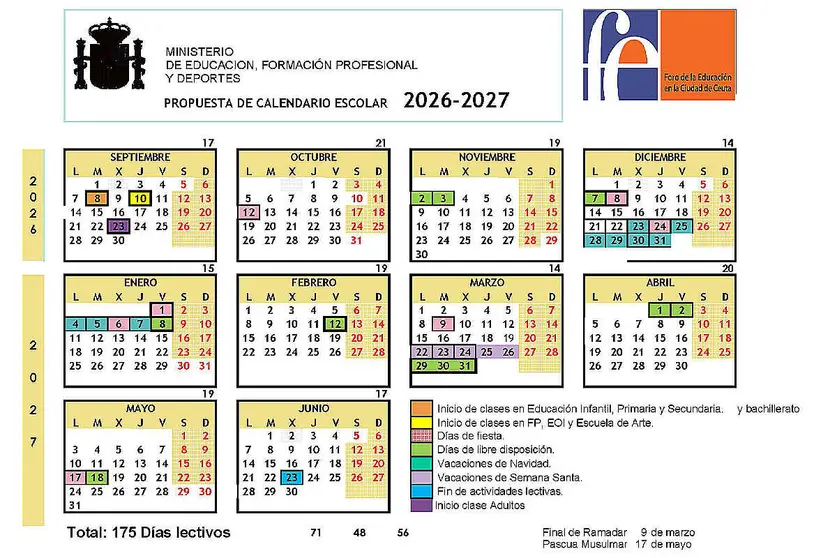 CALENDARIO ESCOLAR 2026 2027